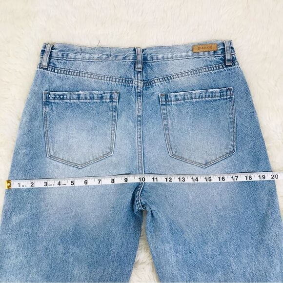 BLANK NYC High Rise Lace Up Ankle Jeans Tapered Leg Raw Hem Distressed Size 29 - Picture 15 of 16